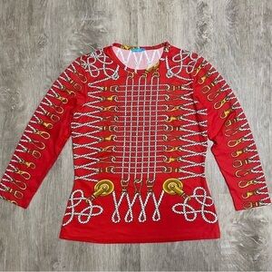 J McLaughlin Signature Tee in Red and Rope size xs